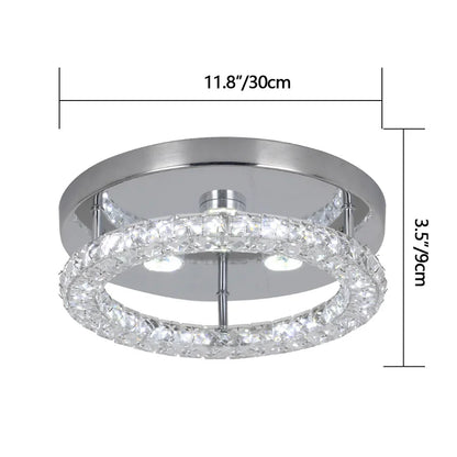 Plafonnier de chambre simple en cristal à LED, éclairage adapté au vestiaire, au couloir, au porche, lampe suspendue interchangeable