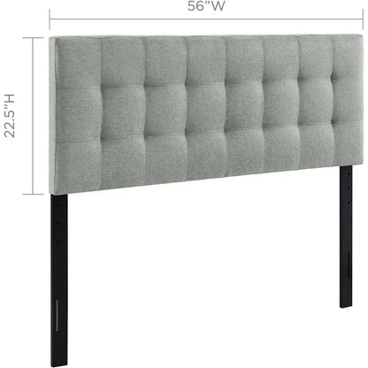 Headboard, tufted linen gray soft padded full head board, suitable for bedroom headboard