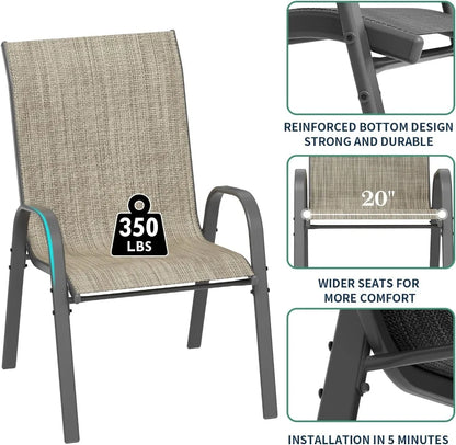 Patio Dining Chairs Set of 4, Outdoor High Stacking Chairs, Indoor/Outdoor Chairs Backyard Deck Garden Chairs, Restaurant