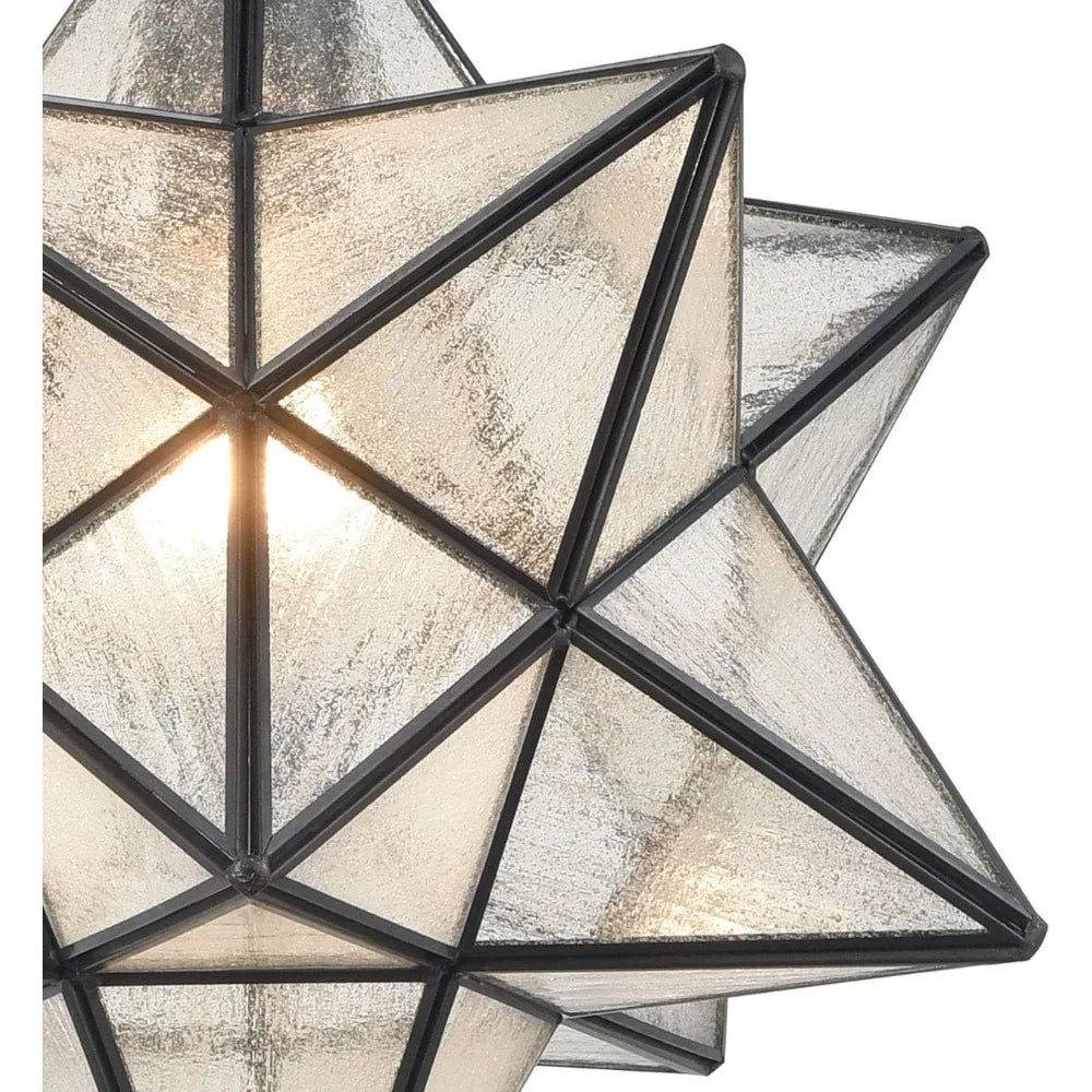 14'' Moravian Star Chandelier Seed Glass Star Light with Hanging Chain, suitable for living and dining room, bedroom