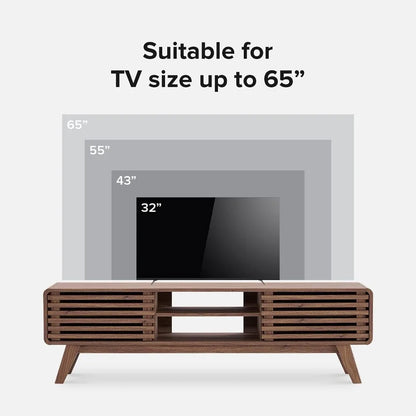 Mueble de TV de nogal de 59" de Ensley, mueble de TV moderno de mediados de siglo para TV de 55/60/65 pulgadas, mueble de TV estilo granja, centro de entretenimiento