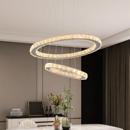 Modern Crystal Chandelier Dining Room Decor Pendant Hanging Light Fixtures For Living Room Ceiling Lamp Lustre Home Decoration