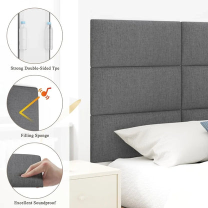 Cabecero, cabecero de pared autoadhesivo, cabecero de cama tapizado con mechones para cama tamaño queen, cabecero alto para dormitorio