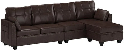 Reversible Sectional Sofa L-Shape Sofa Convertible Couch 4-Seater Sofas Sectional， Sofa Set Living Room Furniture