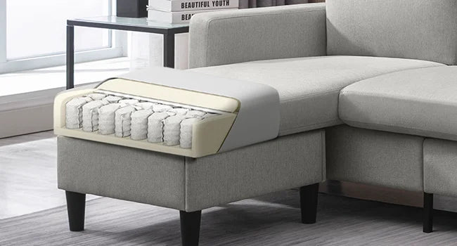 Sofa with storage ottoman 78" wide convertible combination L-shaped sofa, sofa with double chaise longue