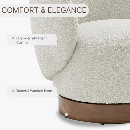 Swivel armchair, armchair upholstered in high performance fabrics for living room bedroom reading waiting room