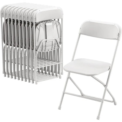 Lot de 10 chaises pliantes en plastique Allpop, capacité de 300 lb, chaise commerciale portable avec cadre en acier pour la maison, le bureau, la fête de mariage