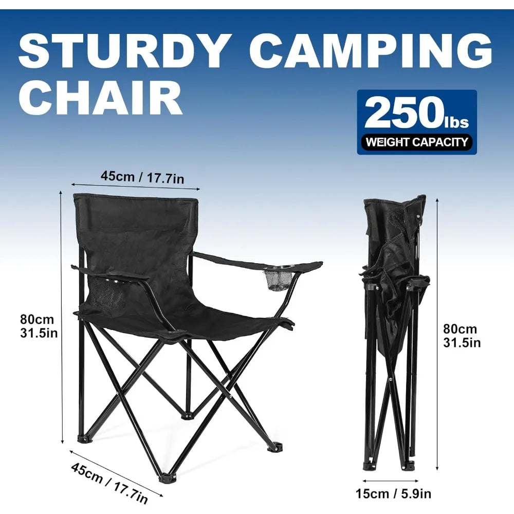 2 Pack Camping Chairs - Lightweight and Supportive Chairs - Compact, Durable, and Portable , folding chairs