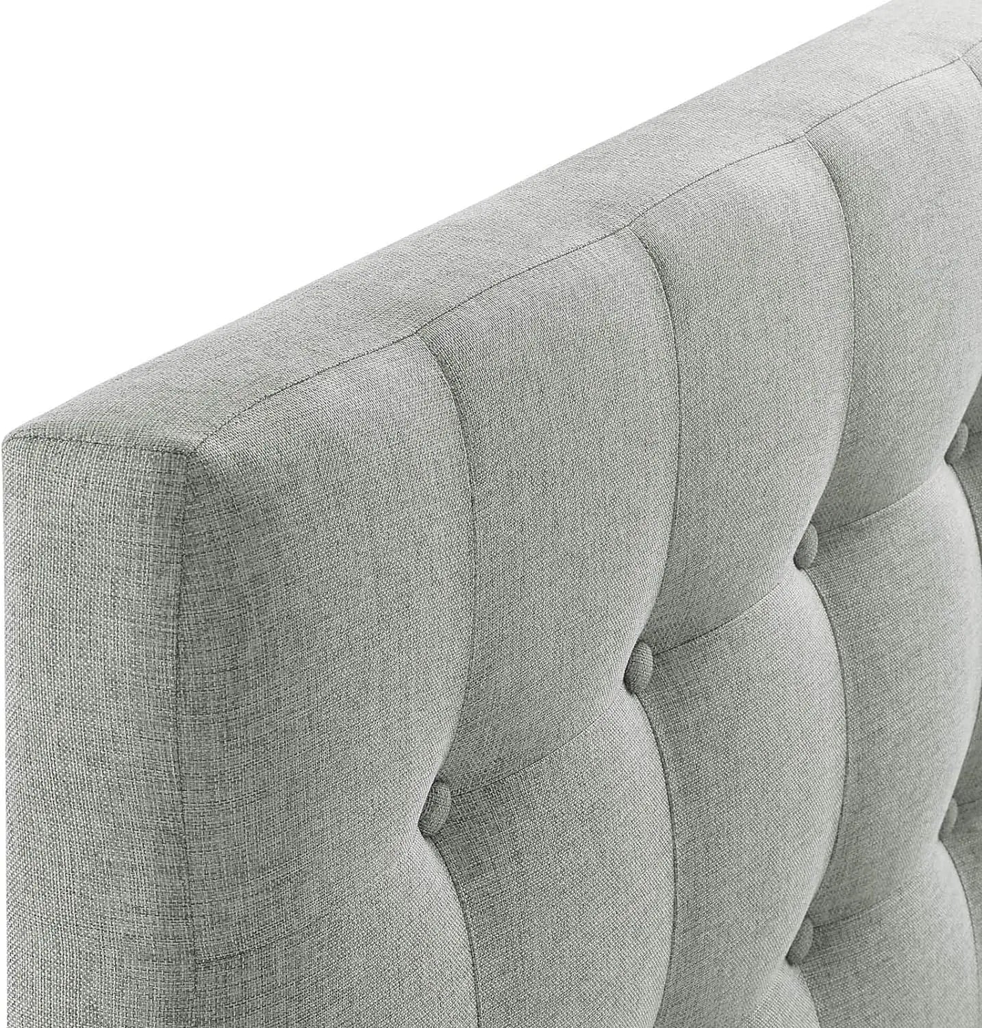 Comfort corner Tufted Button Linen Fabric Upholstered Twin Headboard in Gray