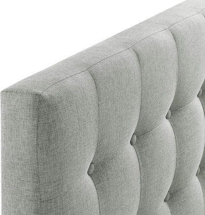 Comfort corner Tufted Button Linen Fabric Upholstered Twin Headboard in Gray