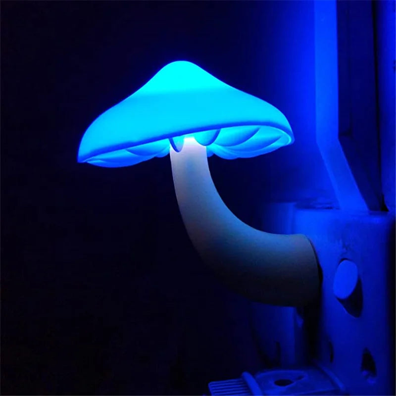 Veilleuses LED en forme de champignon, capteur automatique, lampes murales décoratives pour toilettes et chambre à coucher, capteur de contrôle de la lumière, lumière de chambre à coucher