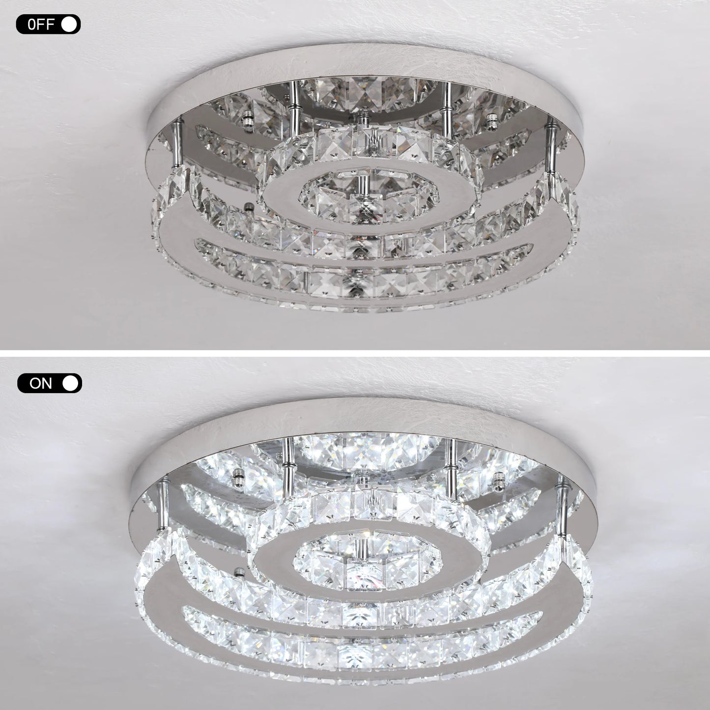 Plafonnier moderne en cristal à LED avec design soleil et lune, luminaire suspendu pour salon, salle à manger, chambre à coucher