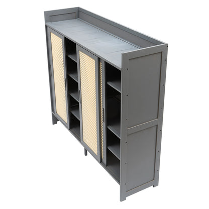 Portable Waterproof 4 Door Shoe Cabinets Shelf Outdoor Storage Dorm Shoe Rack Organizer Display Entryway Furniture