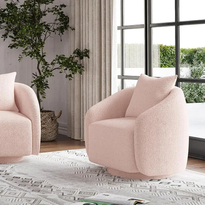 Swivel Accent Chair Armchair Living Room Chairs Round Barrel Chair for Living Room Bedroom Waiting Room Office Home Furniture