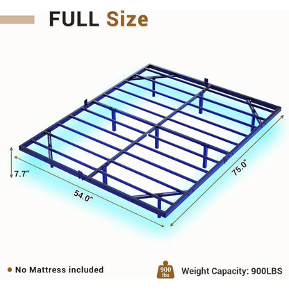 Floating Bed Frame Full Size with LED Lights, Metal Platform Full Bed, No Box Spring Needed, Easy to Assemble