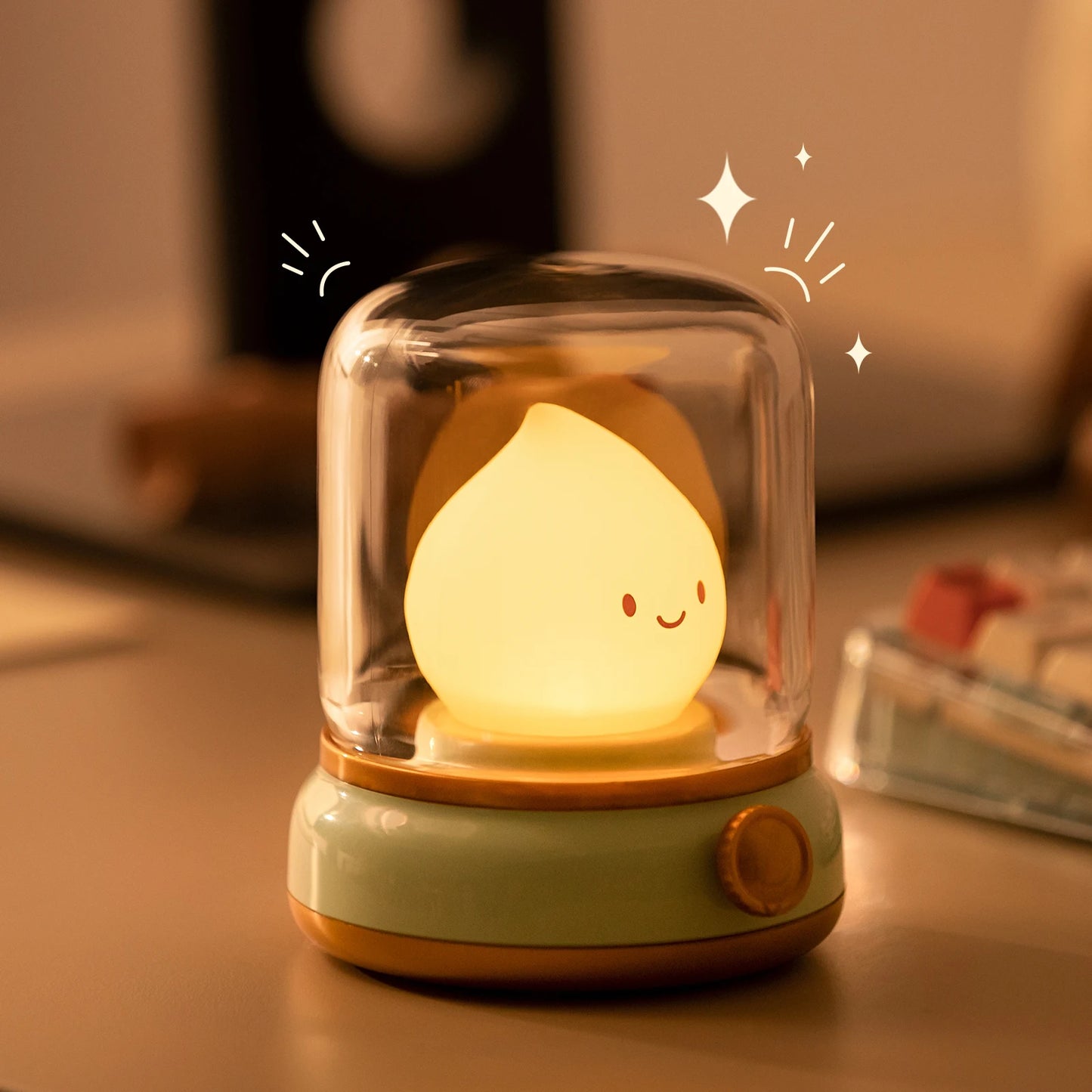 BANDIAN Mini Desktop LED Cute Night Lamp Creative USB Rechargeable Portable Cartoon Table Lamp For Bar Home Decor Hotel Bedroom