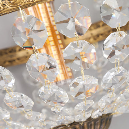 Retro Crystal Pendant Light Home Lighting Fixtures For Dining Living Room Ceiling Lamp Chandelier Metal Hanging Lustre Luminaria