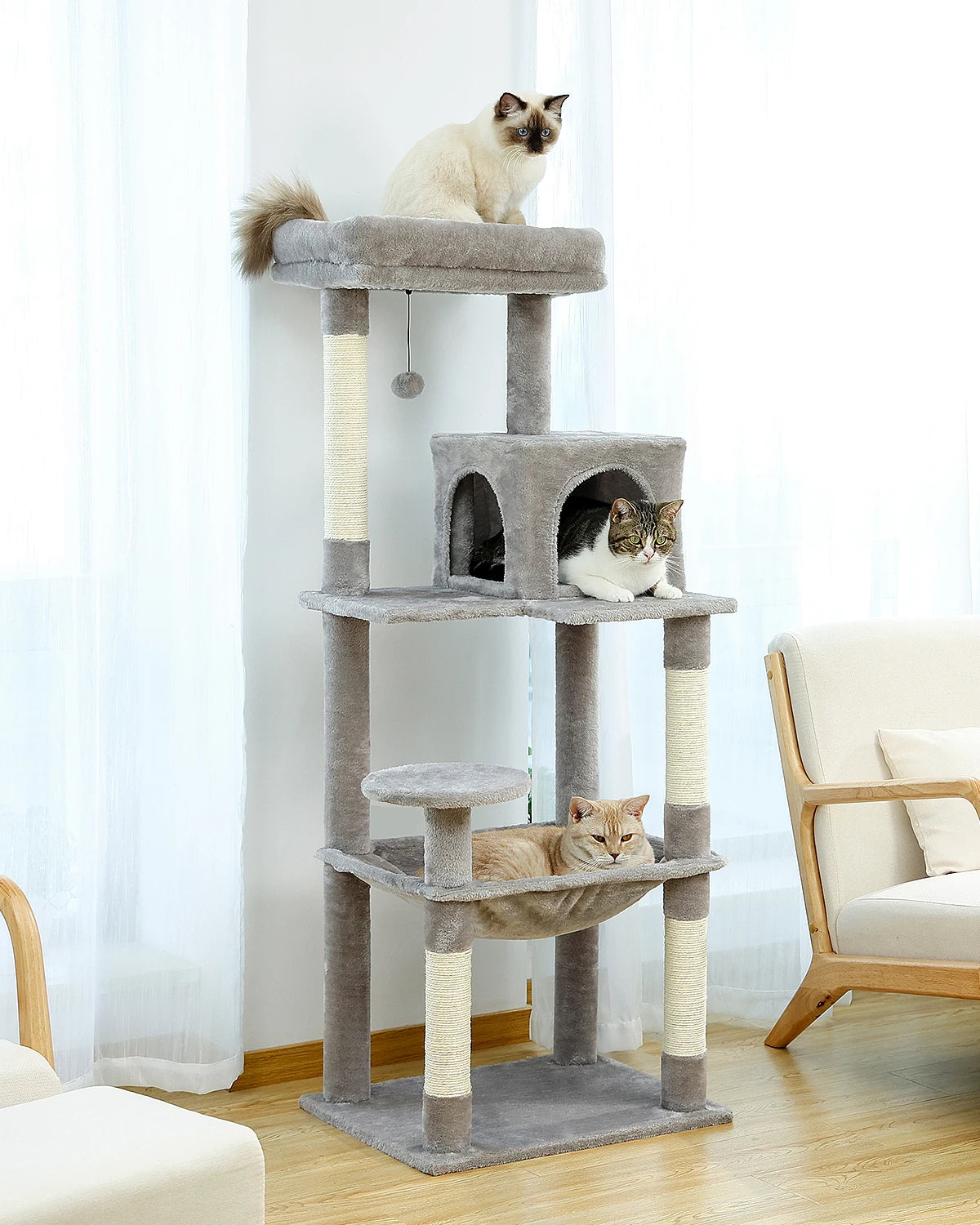 Arbre à chat à plusieurs niveaux avec griffoir pour chat, meuble pour chat, maison, griffoir, fournitures pour chat, jouet pour chat