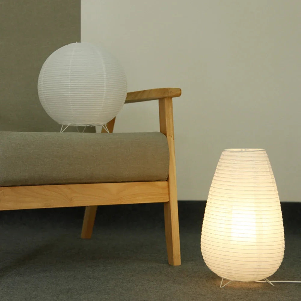 Lampe de table en papier nordique à monter soi-même, style japonais, moderne, pour salon, bureau, chambre à coucher, chevet, éclairage de nuit à LED, décorations pour la maison