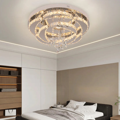 Luxury K9 Crystal Chandelier Modern Ceiling Lamp Led Living Dining Room Decor Pendant Light Dimmable Lustre Home Decor Fixture