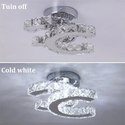 Simple Bedroom Ceiling Lamp Crystal Led Lighting Chandelier Suitable For Cloakroom Aisle Porch Changeable Pendant Lamp Fixture