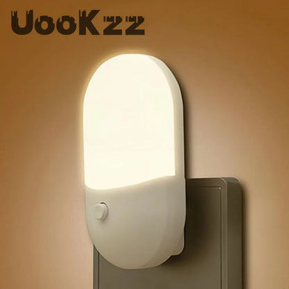 UooKzz Lampe de chevet Veilleuse Prise UE US Veilleuse LED AC220V Lampe de chambre Cadeau pour enfants Lampe de nuit mignonne pour couloir WC