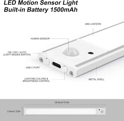 Luz nocturna LED inalámbrica Xiaomi con sensor de movimiento, recargable por USB, para armario de cocina, lámpara de escritorio, decoración de habitación