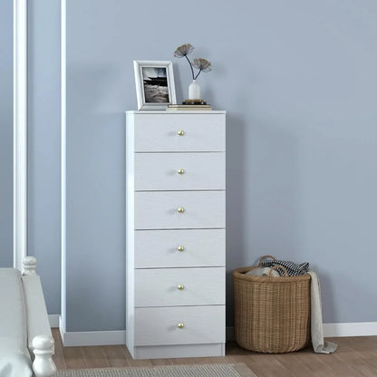 Chest of Drawers in the Bedroom Furniture Modern 6 Drawer Vertical Dresser Toilet Furniture Makeup Table Entryway (White) Office