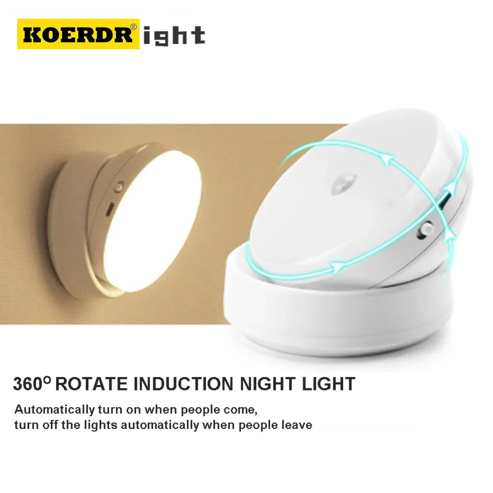 Lámpara inalámbrica con sensor de movimiento, recargable por USB, luces nocturnas inalámbricas, carga de pared para pasillo, dormitorio, decoración del hogar