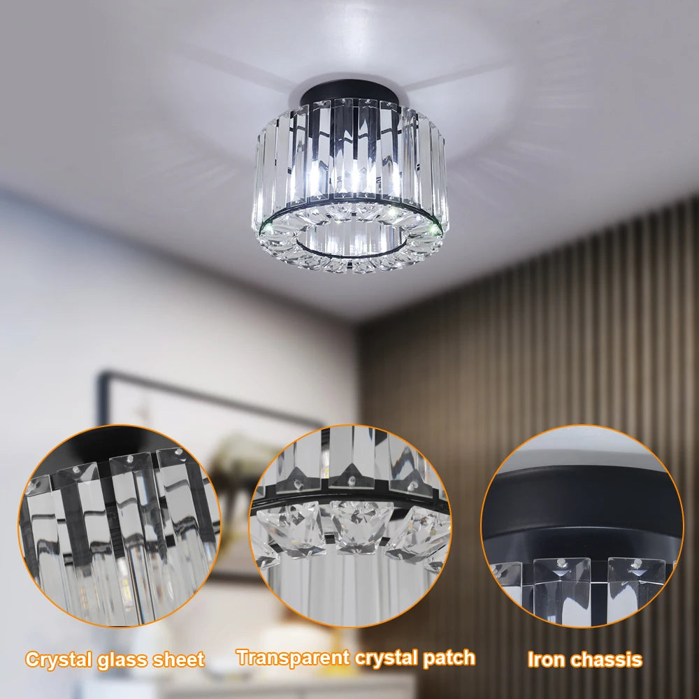 Modern Ceiling Lamp Mininalist Led K9 Crystal Ceiling Light Chandelier Bedroom Decor Luxury Living Dining Room Balcony Corridor