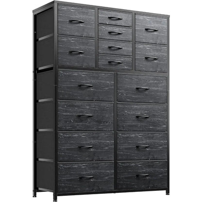 Dresser for Bedroom with 16 Drawer, Dressers & Chests of Drawers, Tall Dresser for Bedroom, Dresser Organizer with Fabric Bins