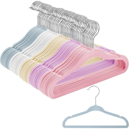 100 Pack Baby Kids Velvet Hangers, Black, Anti-Slip, Space Saving, Lightweight