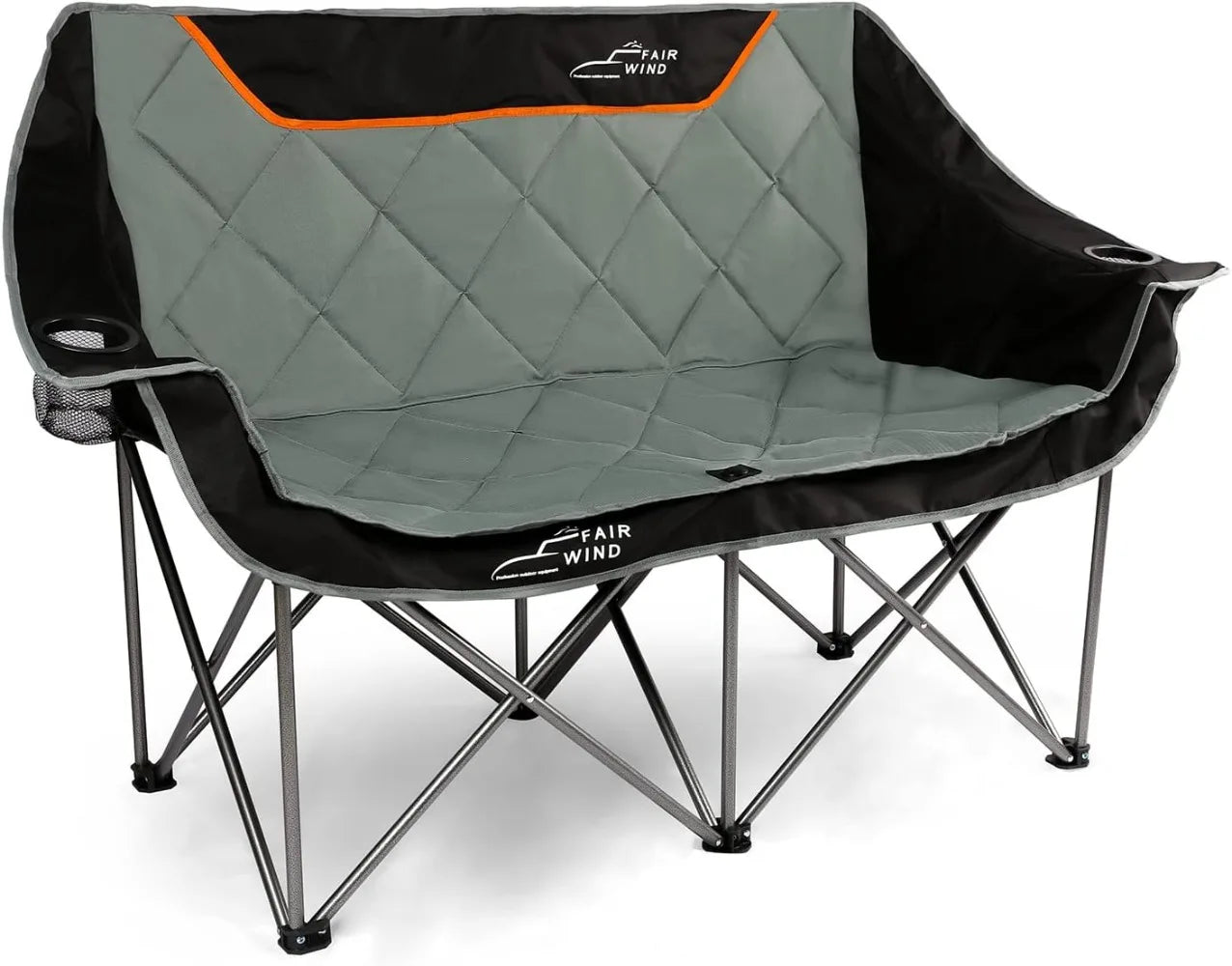 Oversized Fully Padded Camping Chair Folding Loveseat Camping Couch Double Duo Chair Heavy Duty Quad Fold Chair