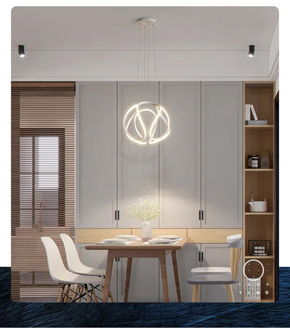 Modern Pendant Light Nordic Twisted Led Chandelier Ceiling Lamp Living Dining Room Chandelier  Corridor Personalized INS Fixture