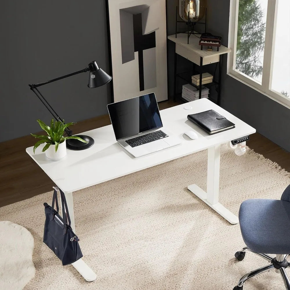 Bureau électrique debout - Bureau réglable en hauteur de 40 x 24 pouces avec panneau d'épissure, table d'ordinateur de bureau relevable