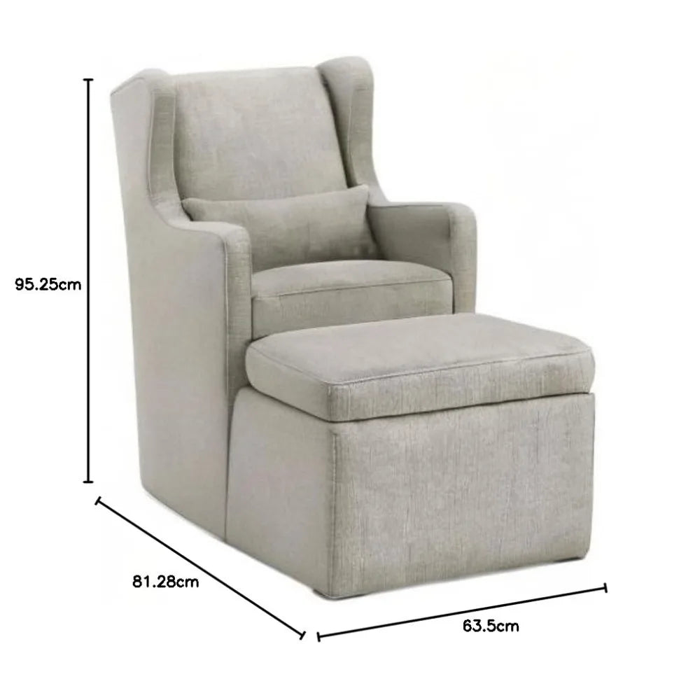 Carter's by DaVinci Adrian Swivel Glider with Storage Ottoman in Performance Cream Linen, Water Repellent and Stain Resistant,