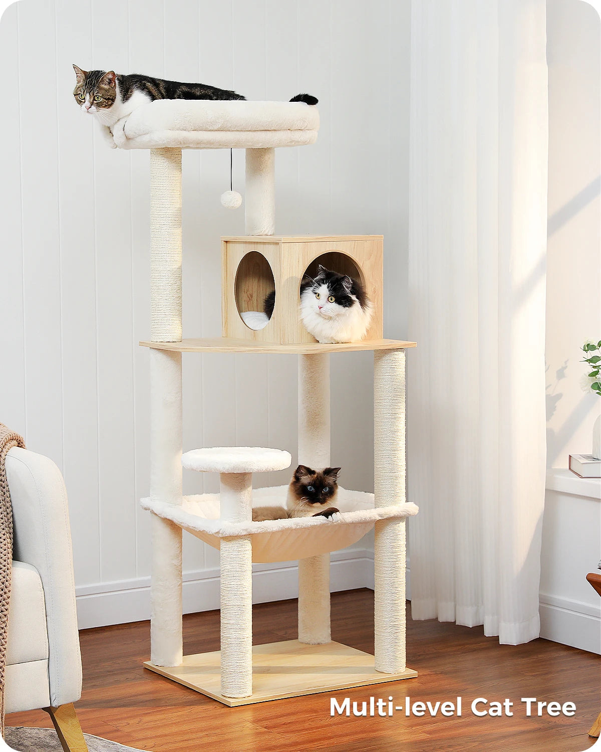 Arbre à chat à plusieurs niveaux avec griffoir pour chat, meuble pour chat, maison, griffoir, fournitures pour chat, jouet pour chat