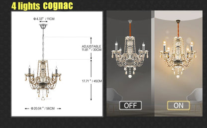 Yonntech 4/6/8/10/15 arms Lights Crystal Chandelier Pendant Ceiling Light Chandelier Lamp Living room light Vintage