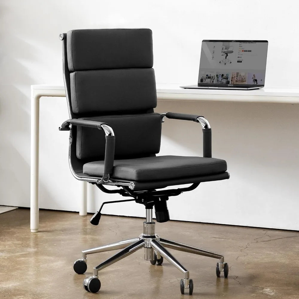 Office Desk Chair,Ergonomic Executive Leather Modern Conference Task, Adjustable Padded Swivel Rolling Home Office Chair