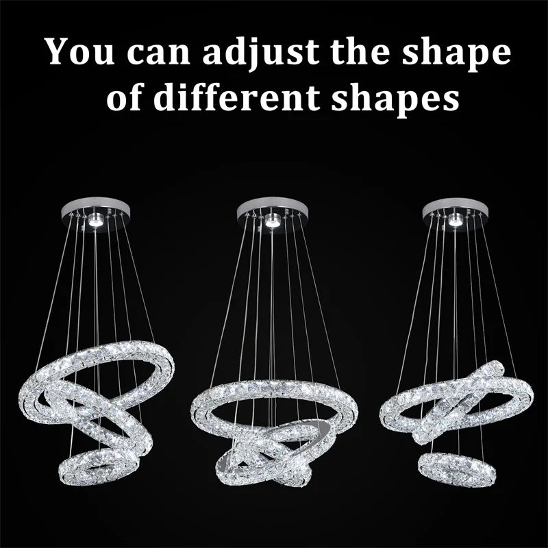 Modern Pendant Light Nordic Luxury K9 Crystal Led Chandelier Living Dining Room Ceiling Lamp Luminarie Chambre Home Decor Fixtur