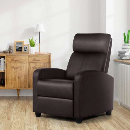 Fauteuil inclinable en similicuir, canapé inclinable réglable, siège inclinable moderne, fauteuil club, siège de cinéma maison, marron