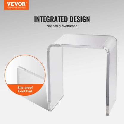 VEVOR Acrylic End Table C-Shaped Lucite Side Table Clear Acrylic Side Table for Drink Food Snack used in Living Room Bedroom