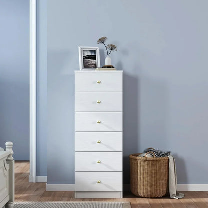 Chest of Drawers in the Bedroom Furniture Modern 6 Drawer Vertical Dresser Toilet Furniture Makeup Table Entryway (White) Office