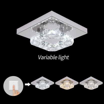 Lustre de plafond en cristal K9, luminaire suspendu pour couloir d'intérieur, éclairage de vestiaire, luminaire de plafond décoratif à LED pour allée