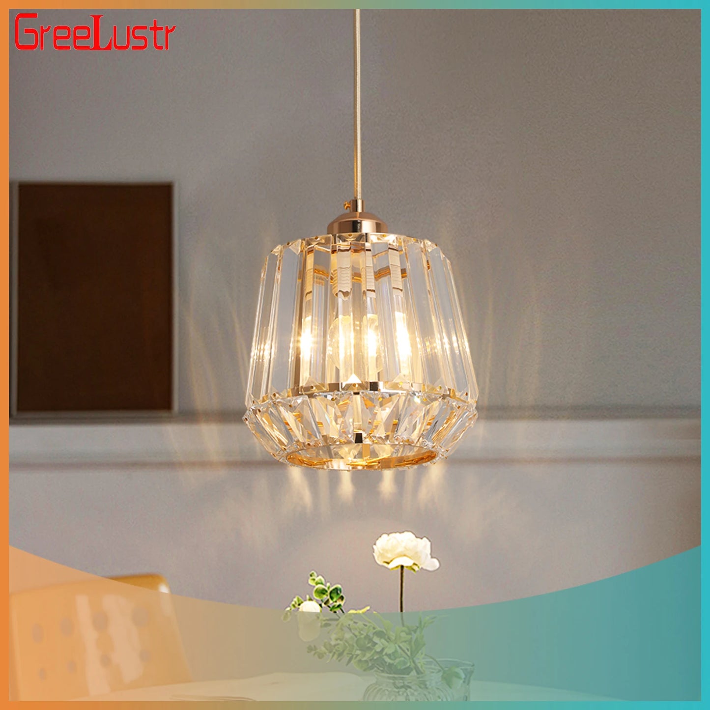 Gold Pendant Light Crystal Led Modern Chandelier Ceiling Lamp Living Dining Room Luminaire Kitchen Island Home Appliance Fixture