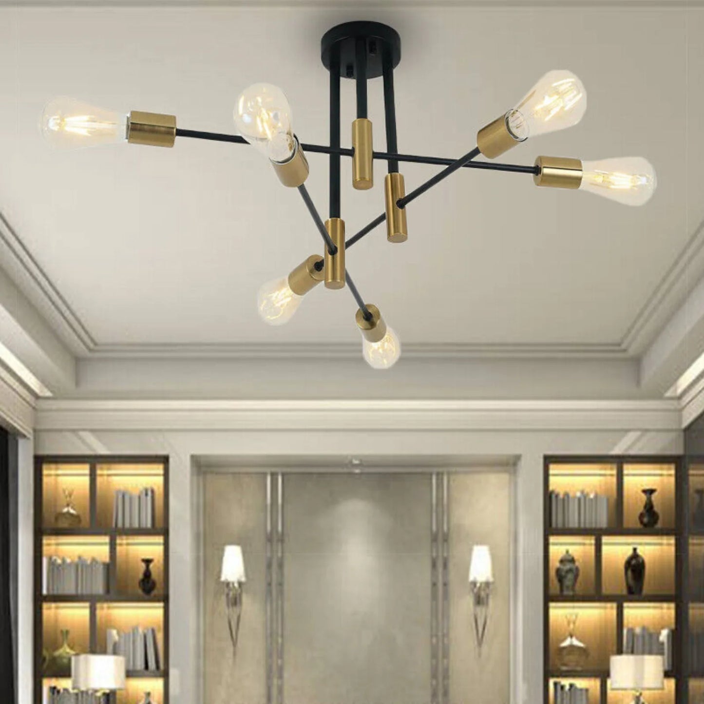 US  Artificial satellite pendant lighting pendant ceiling 4/6 semi ceiling fixtures-