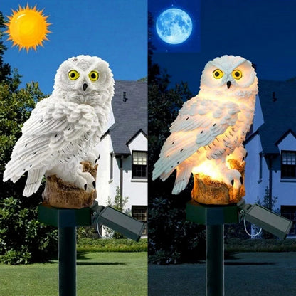 Lampe de jardin à LED à énergie solaire en forme de hibou pour la maison, fleurs artificielles, lampe de pelouse extérieure étanche, décoration à LED à énergie solaire