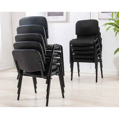 Black Flat Armchair Set of 10 for School Classroom, Mesh Waiting Room Chairs, Reception Chair with Flip Table Conference Chair