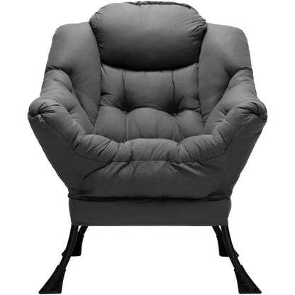 Grand fauteuil paresseux en tissu, fauteuil de lecture d'appoint, fauteuil de salon confortable avec accoudoirs, fauteuil de salon de loisirs