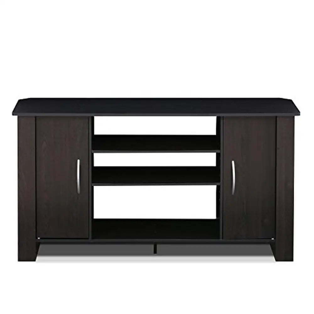 Entertainment Center TV Stand Adjustable Storage Shelves CARB Grade Particle Board 46-inch Panel Espresso